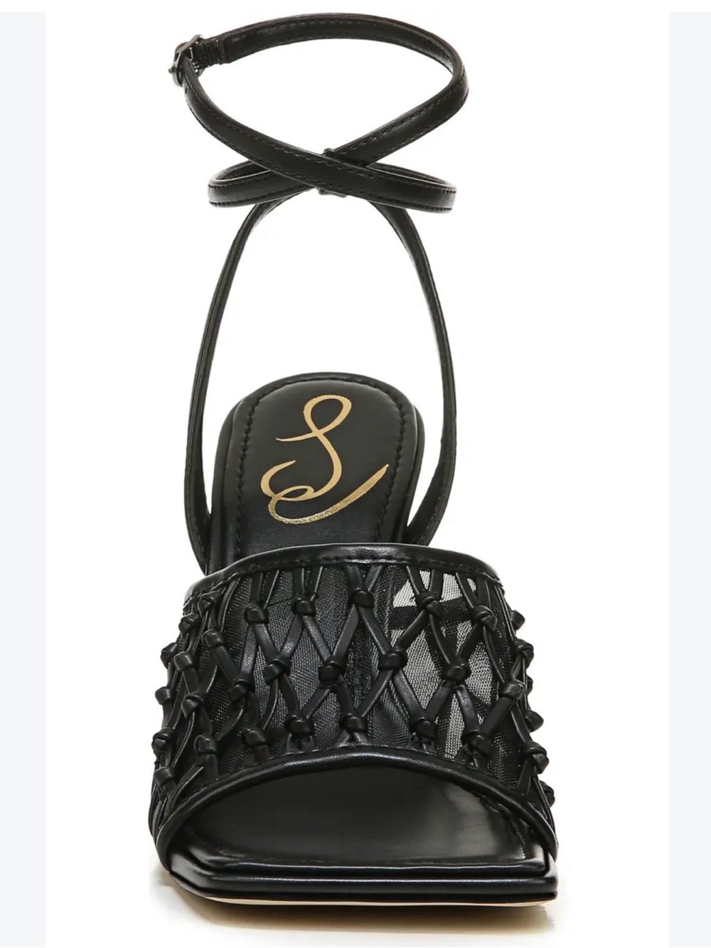 Sam Edelman Candice Women's Black Ankle-Strap Woven Slide Sandals